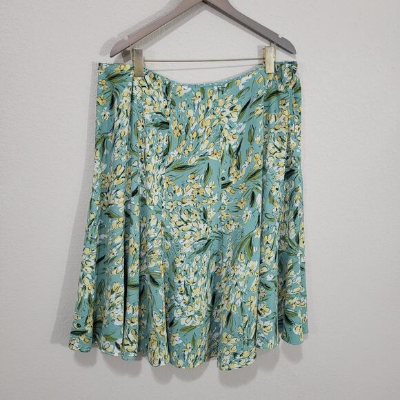 Emma James Reversible Skirt Womens Size 18W Floral Polkadot Summer Feminine - Picture 2 of 14